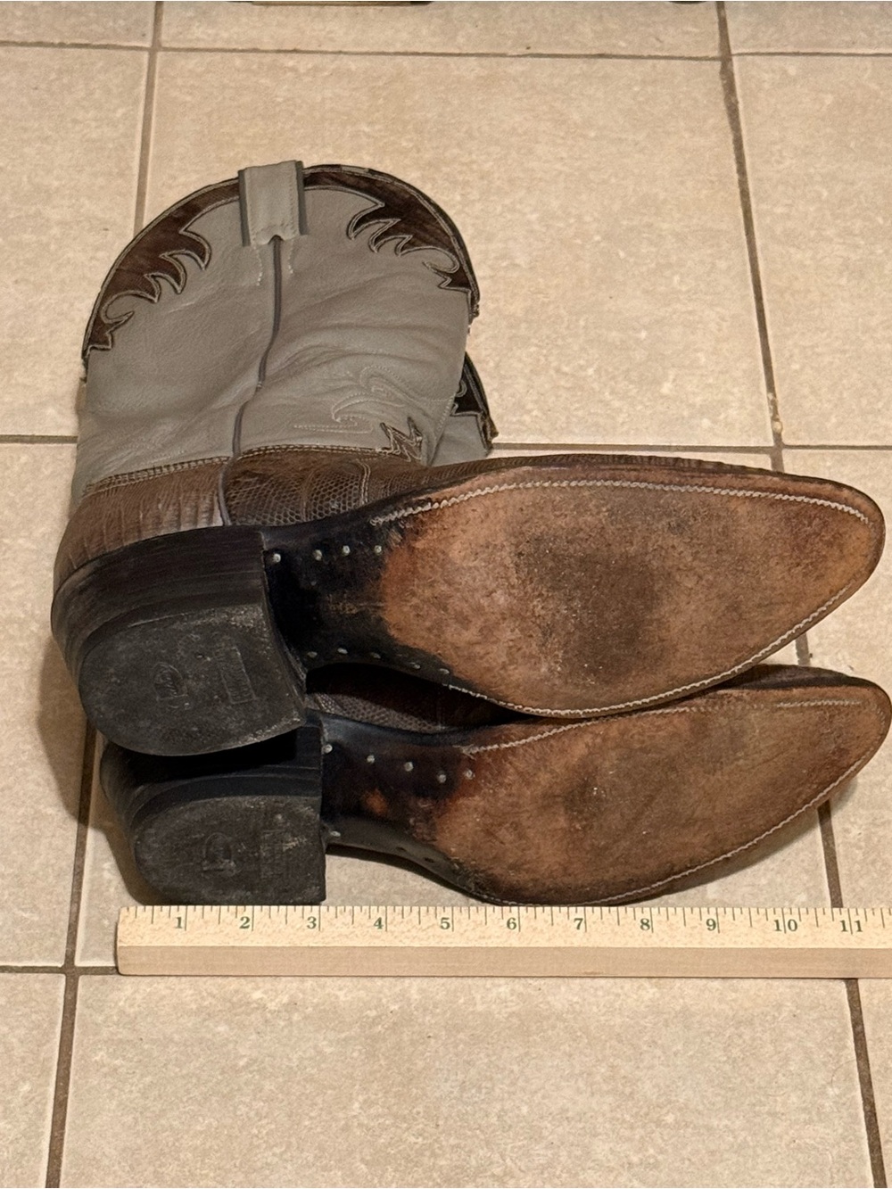 Vintage 1970 's Mens Justin
Exotic Leather Lizard Cowboy Boots 10D Style 4531 - Picture 12 of 12